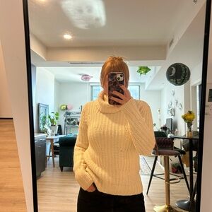 Banana Republic Cream Cowl Neck Sweater